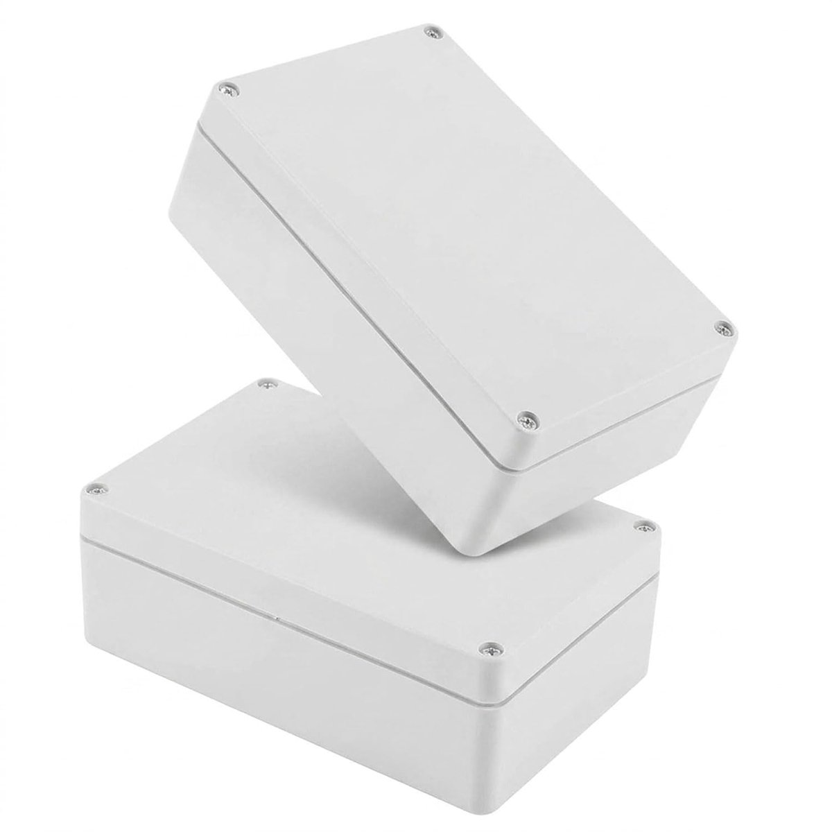 Aansluitdoos, 2 stuks, verdeeldoos, waterdicht IP65, verdeeldoos, ABS, elektrische aansluitdoos, doe-het-zelf, kunststof, verdeelkast, platte opbouwschakelaar, doos (20 x 12 x 5,6 cm)