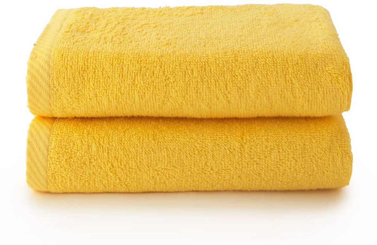 Top Towel Plus - grote badhanddoeken - badhanddoeken - 2 handdoeken of washandjes - 50 x 100 cm - 100% katoen - citroen - ShopVlot