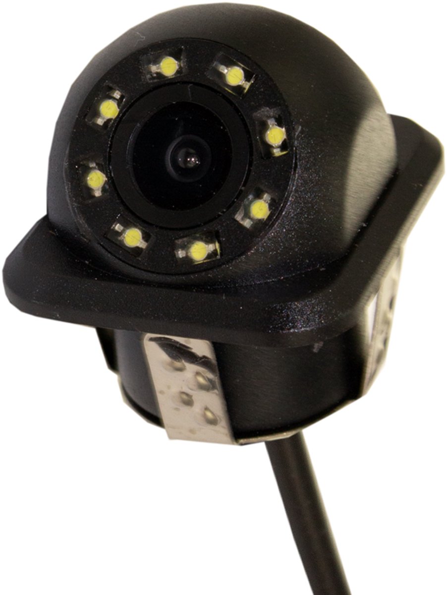 Achteruitrijcamera auto - 12V - 720p HD - 170° kijkhoek - 8 LED’s - IP67 waterdicht - Inclusief kabelset & boor - Zwart - Compact & eenvoudig te monteren [55069G]