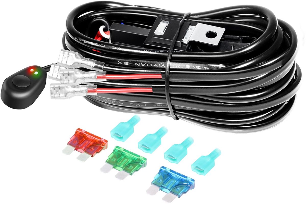 LED werklampbalk bedradingsset 12V - 18AWG 2 leiding - voor 2 lampen - eenvoudig te installeren - ShopVlot