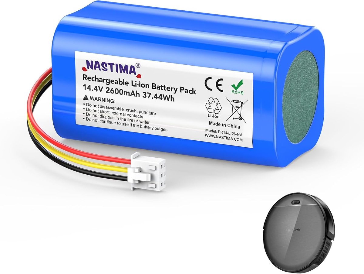 Vervangende batterij 14.4 V 2600 mAh - Li-ion batterij - Voor Proscenic 800T, 820T en 820S - ShopVlot