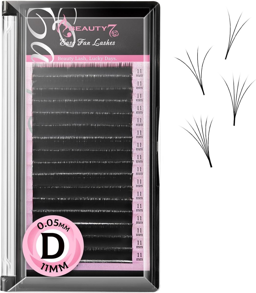 Wimperextensions C/D krul - 0.05 mm dikte - 2D-20D fanning - Voor eenvoudige applicatie - ShopVlot