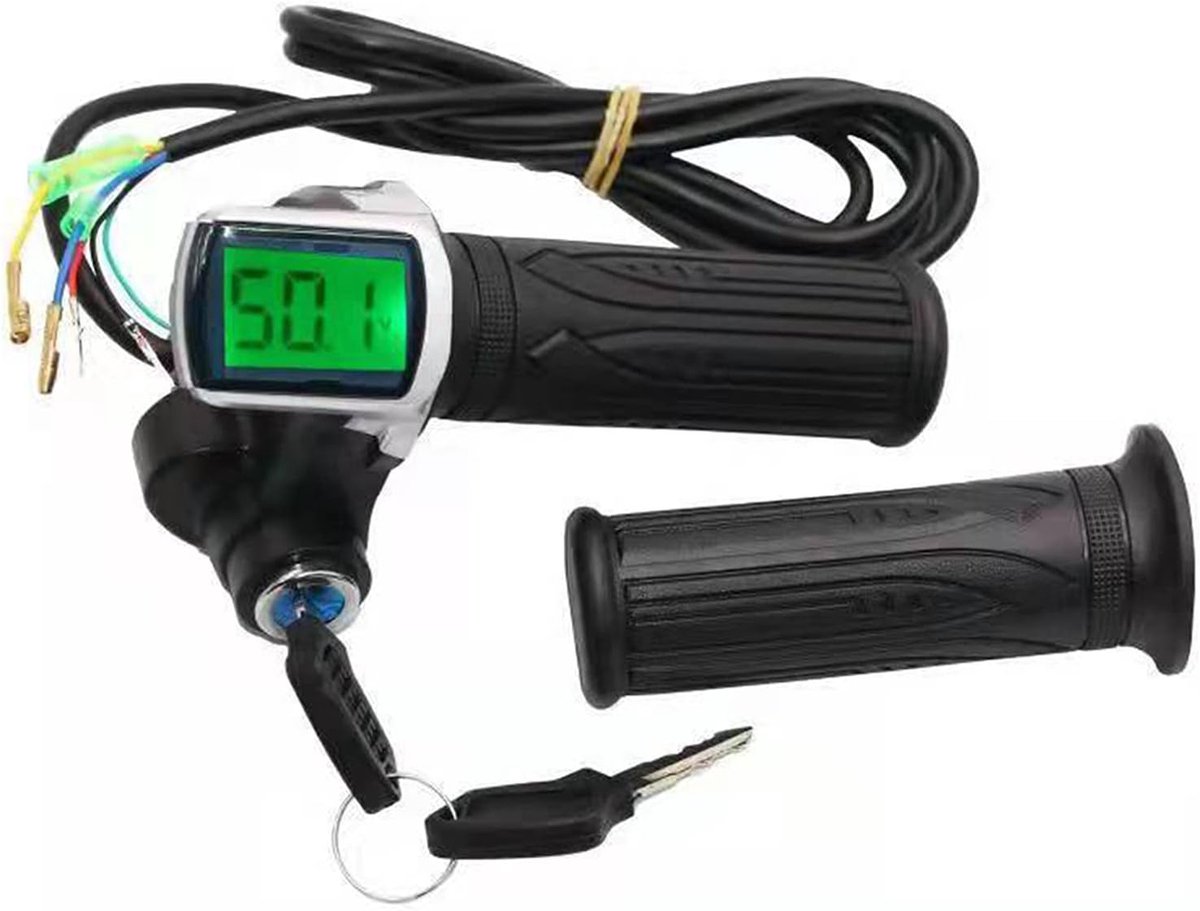 Twist Grip Throttle 24V/36V/48V - LCD Batterijweergave - Comfortabele Grip - Ideaal voor E-bikes - ShopVlot