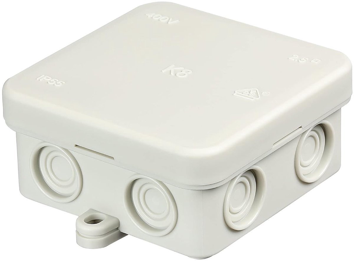 Junctiebak Wetruimte 75 x 75 x 36 mm - Lichtgrijs - Hoog gebruiksgemak - Voor binnen en buiten - ShopVlot