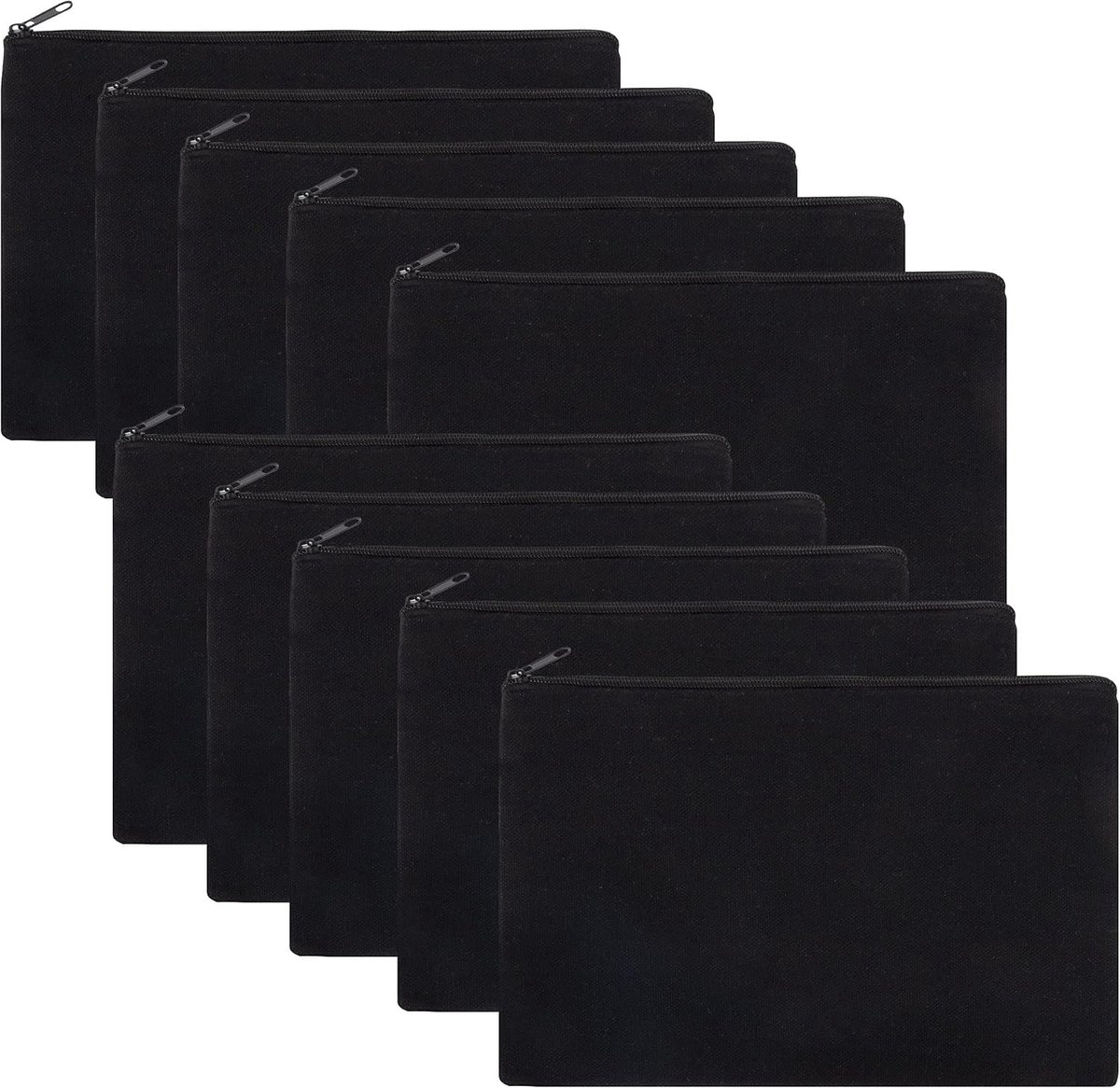 Make-up tas 10 stuks - zwart linnen - DIY craft tassen - creëer unieke pouches - ShopVlot