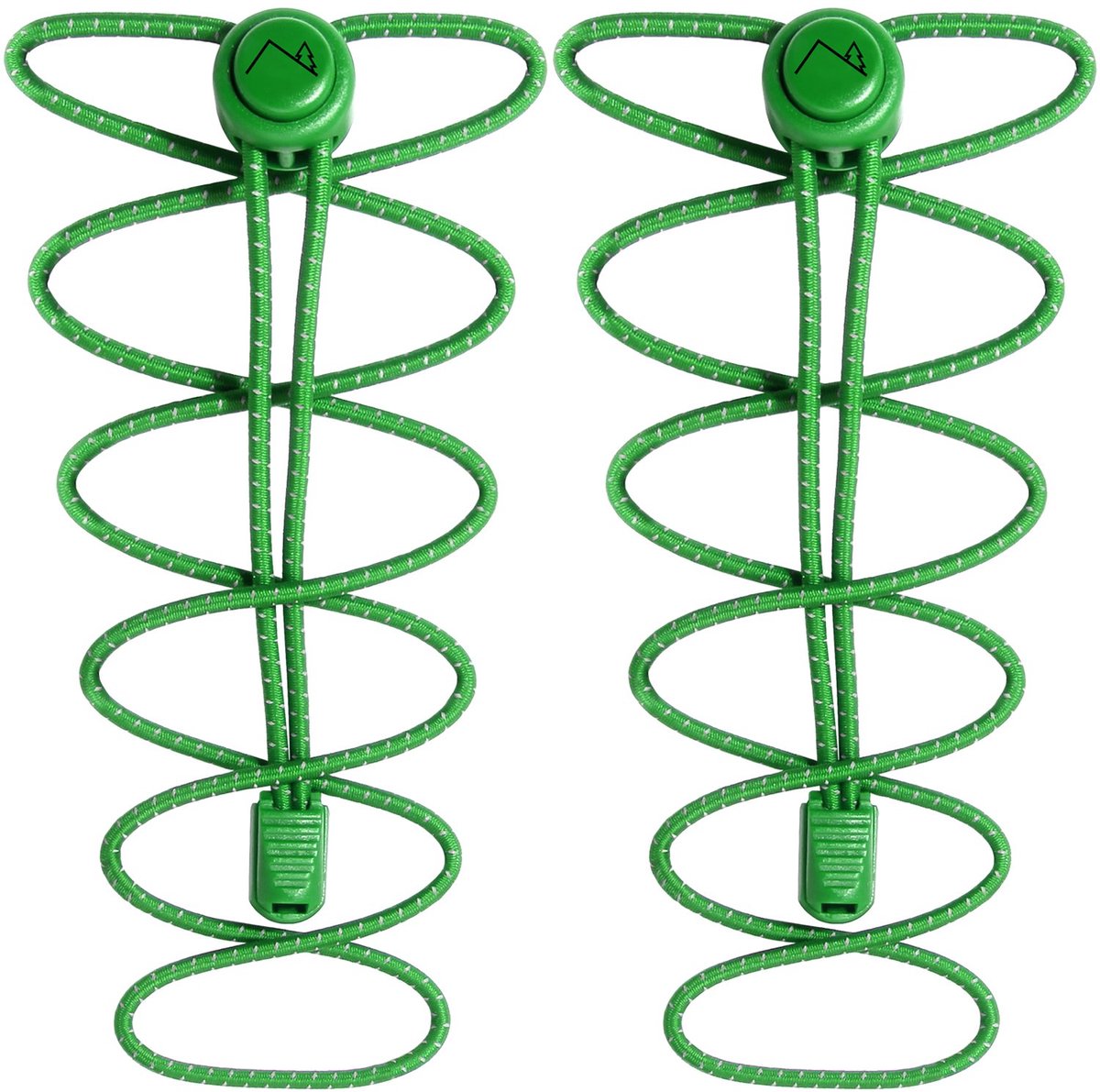 Veters met snelsluiting - elastische veters - groen - ideaal voor snel aan- en uittrekken - ShopVlot