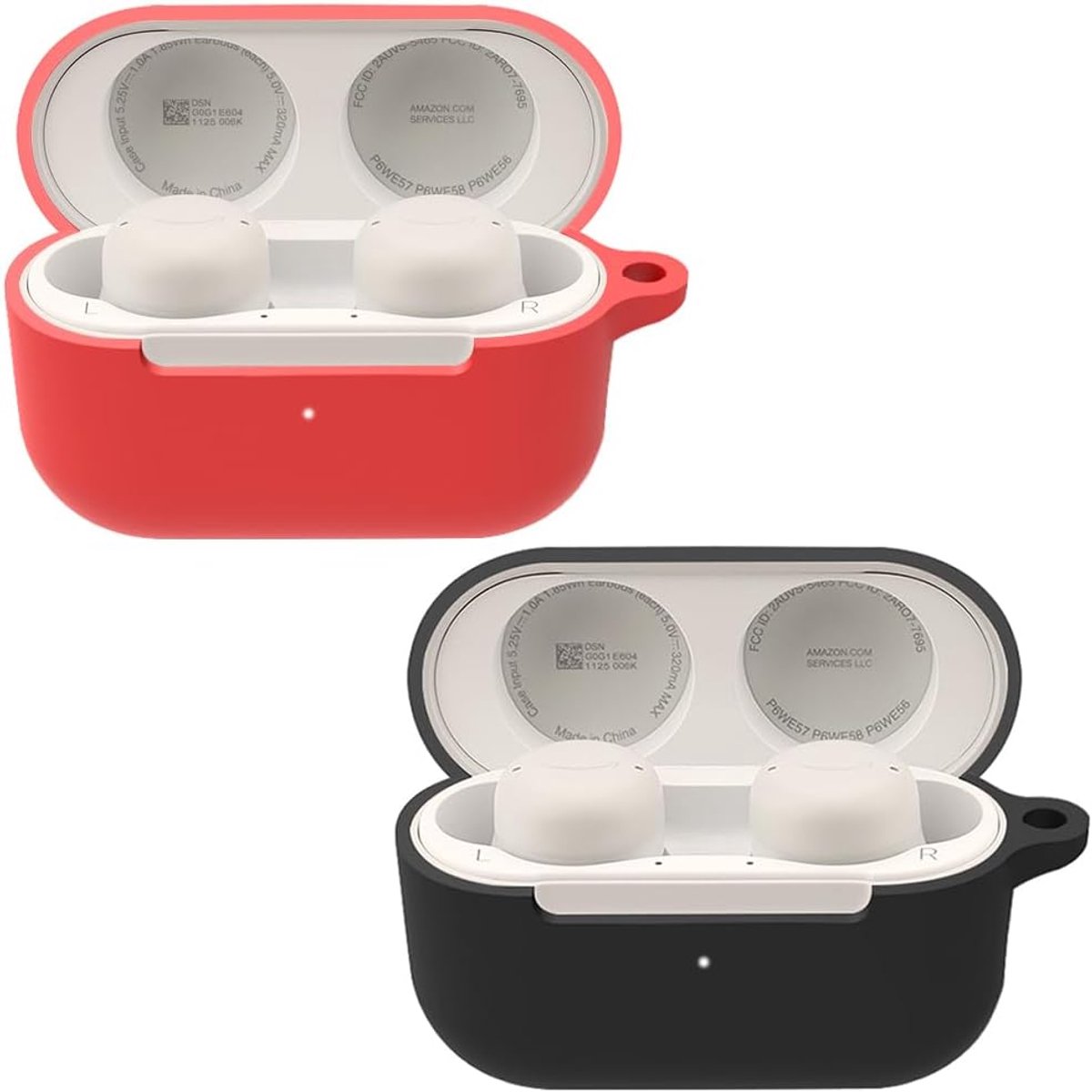 Silicone hoes voor Echo Buds 2 - schokbestendig - 3D cartoon zwart-rood - beschermt tegen stof en krassen - ShopVlot