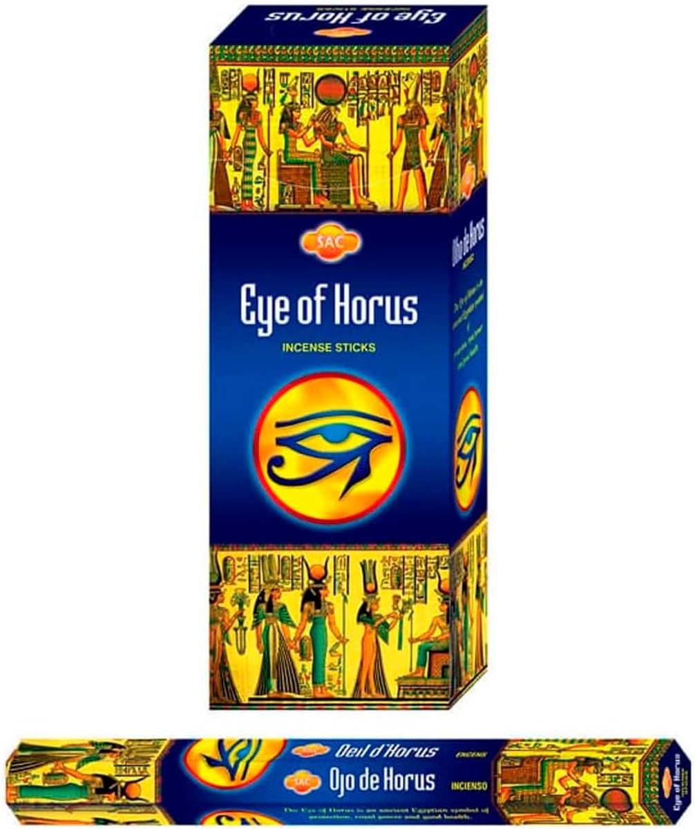 Wierook Oog van Horus Hexagonaal - 6 tubes met 20 stokjes - Bescherming en mentale helderheid - Ruimtezuivering - ShopVlot