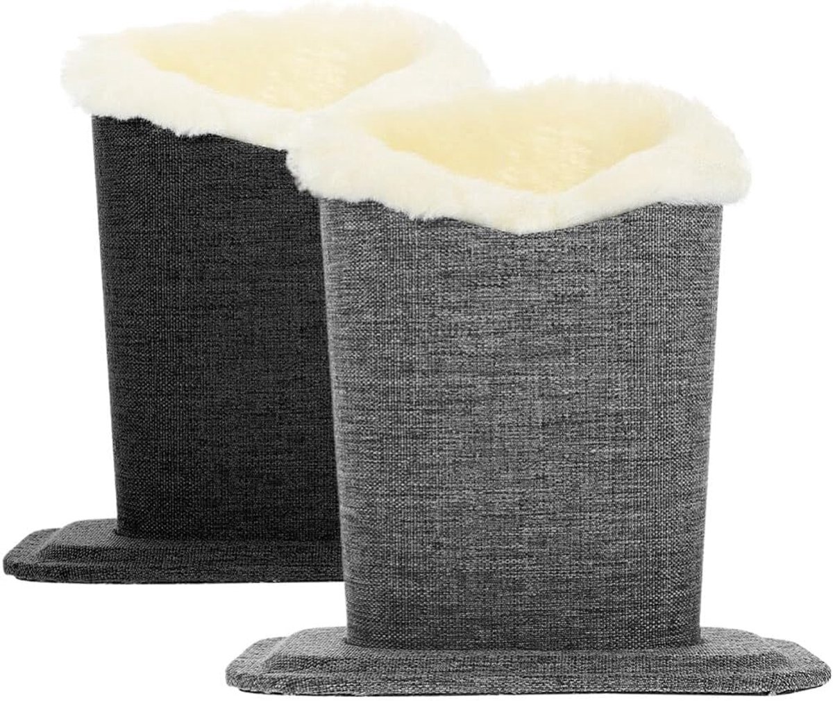 Brillenhouder pluche gevoerd - 2 stuks zwart grijs - etui voor zonnebril - ideaal voor thuis en kantoor - ShopVlot