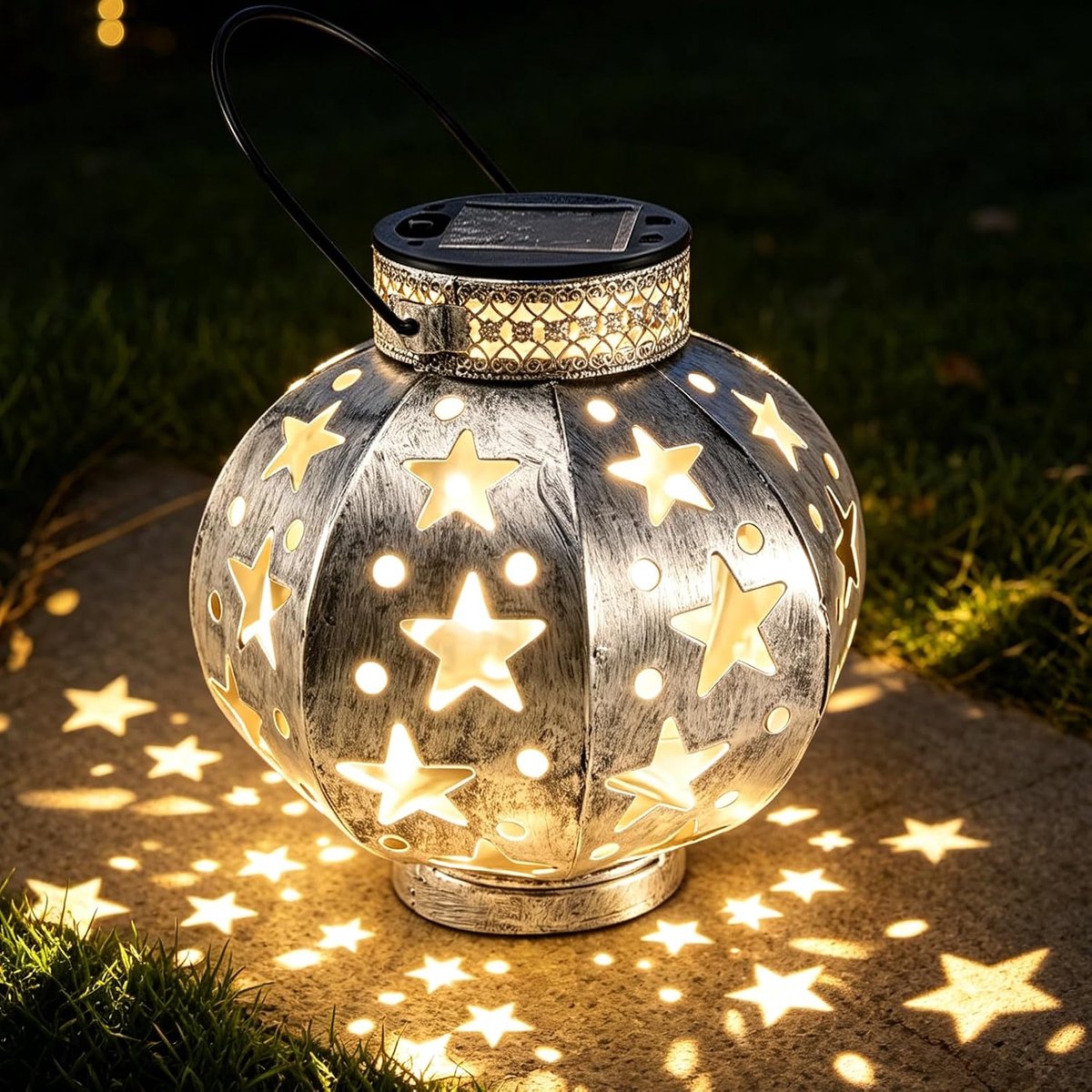 SnelShoppen - Lantaarn op Zonne-energie voor Buiten - Zonnelampen Tuin - Decoratieve LED Lamp - Waterdicht en Draadloos - Ideaal voor Tuinfeesten en C