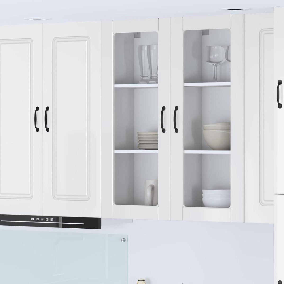 Keukenkast - Keukenopberger Hoge Kast - Keuken Organiseren - Hoogglans Afwerking - 40 x 31 x 100 cm - Wit