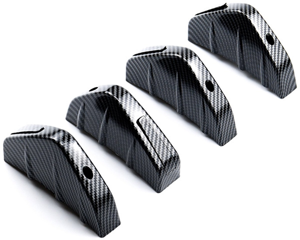 Achterbumper accessoire - 4-delige diffuser haaienvin anti-bots splitterlip met schroeven universeel voor algemene personenauto's sierverbetering
