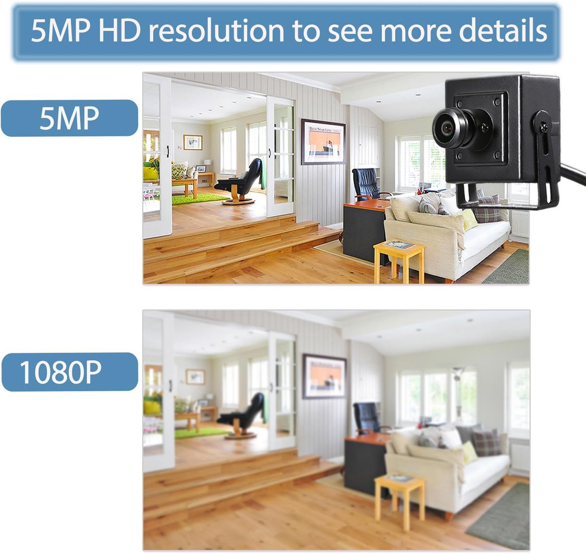 IP Mini Camera 5MP - HD Beeldkwaliteit - Waterdicht IP65 - Nachtzicht tot 30 meter - SnelShoppen