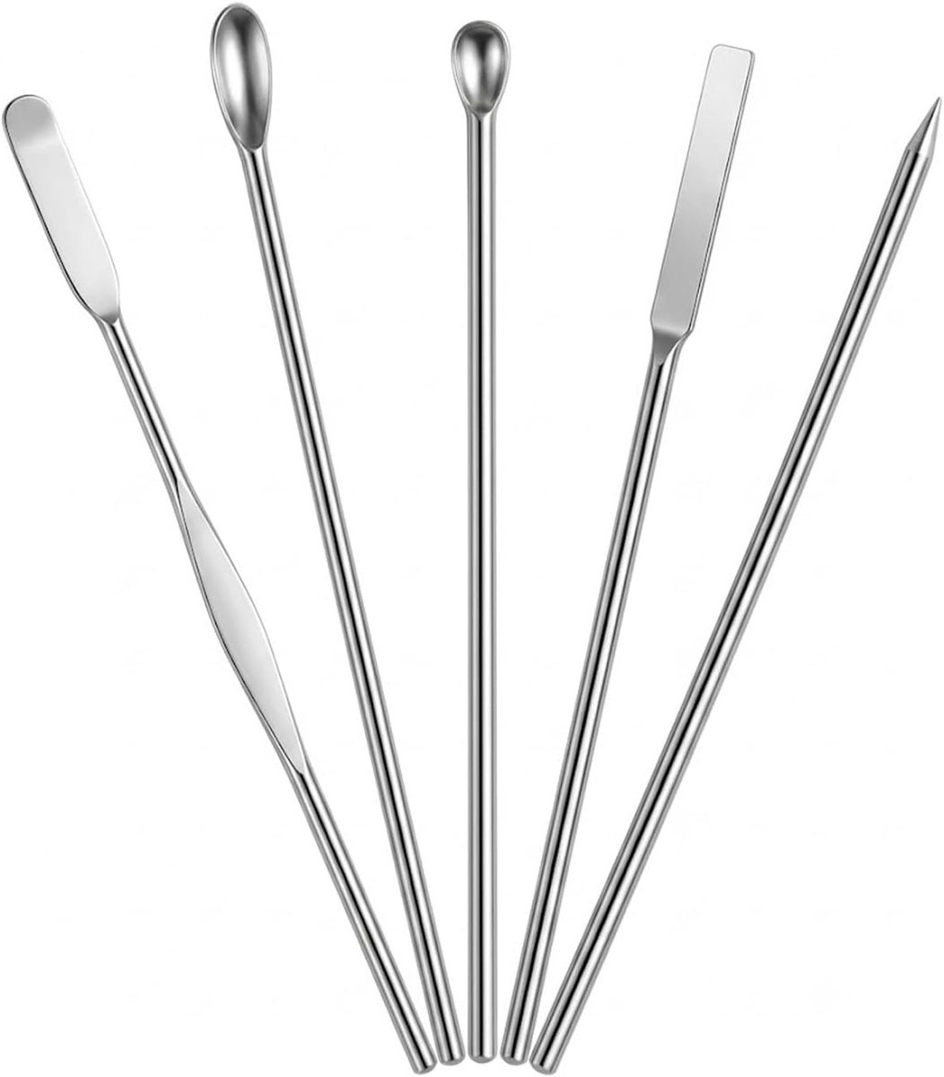 Lab spatula set van 10 - roestvrij staal - fijn voor precisie - ideaal voor het mengen van ingrediënten - SnelShoppen