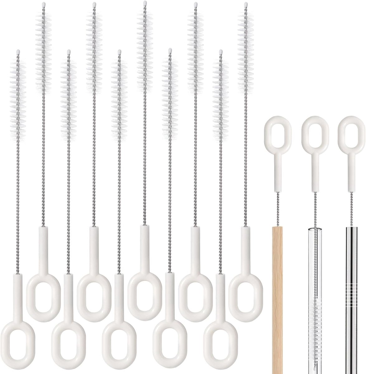 Schoonmaakborstels 10 Stuks - 20 cm/5 cm - Nylon Draad - Voor Het Reinigen Van Rietjes - SnelShoppen