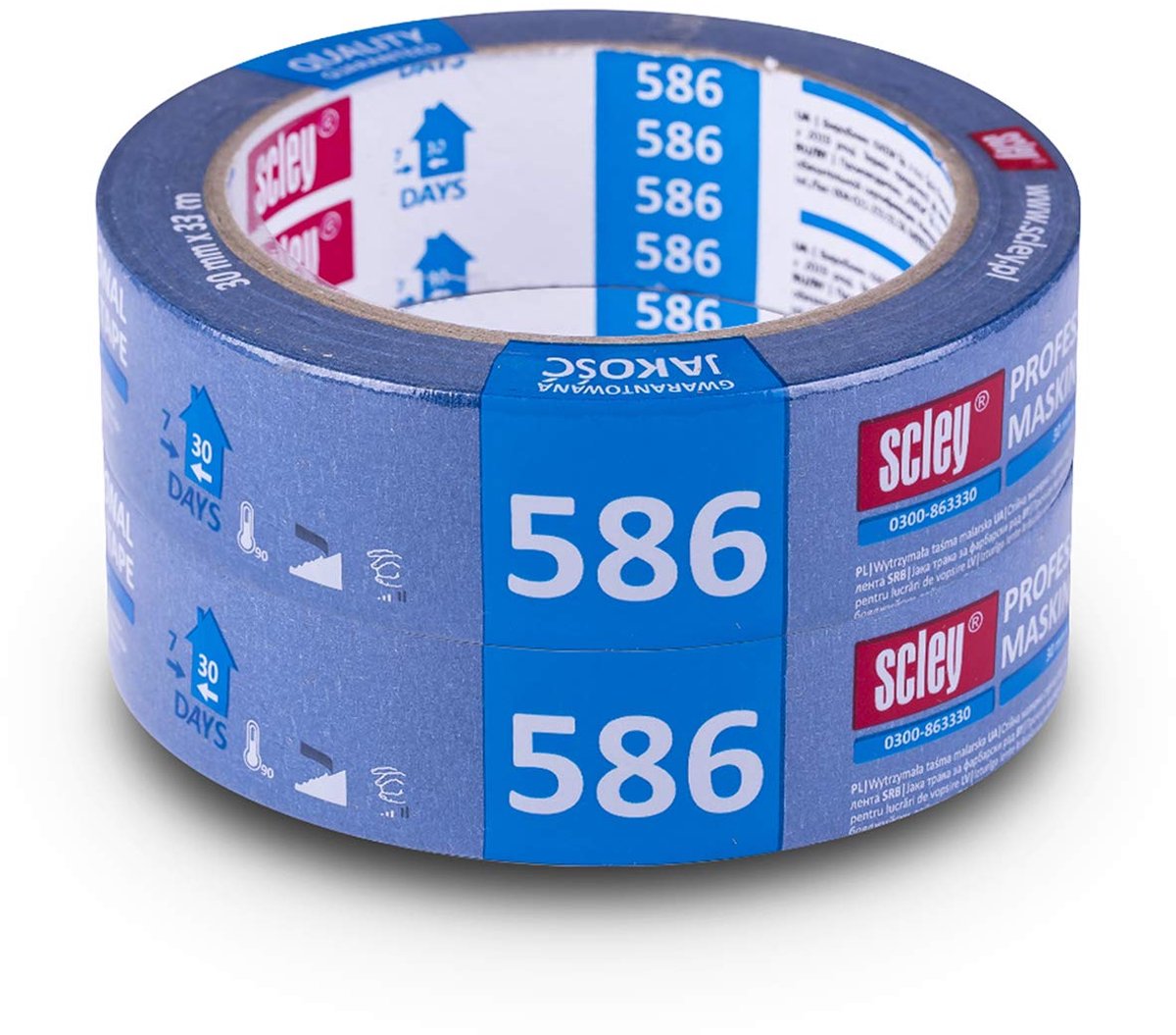 Afdekband 30 mm - crêpetape blauw - 33 m lengte - effectieve oppervlaktebescherming - SnelShoppen