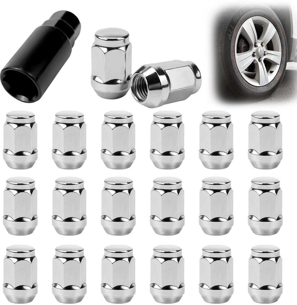 Wielmoeren M12 x 15 - Chroomkleurig - Gesloten Conicaal 60° - Duurzaam en sterk - SnelShoppen