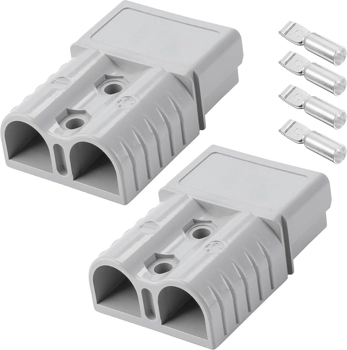 2 stuks kabelwartels voor Anderson stekker 120 A hoogstroom gecertificeerde accuconnector voor auto, caravan, camper, boot (120 A, grijs)