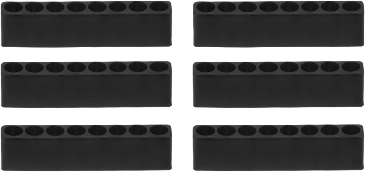 6 stuks schroevendraaierbithouders, organizer, 65 x 9,5 x 16 mm, 8 zeshoekige gaten, opbergdoos van kunststof voor alle metalen schroevendraaierbits van 1/4 inch
