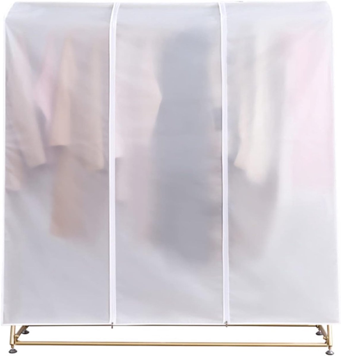 Kledingstandaard beschermhoes 120 x 50 x 150 cm | Premium PEVA kledingzak dik, doorschijnend en stofdicht | Ritssluiting kledingbescherming