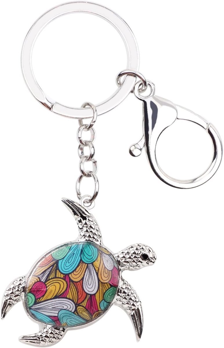 Emaille Metalen Schildpad Sleutelhanger Geschenken Voor Vrouwen Meisjes Auto Purse Bag Charms Schildpad Accessoires