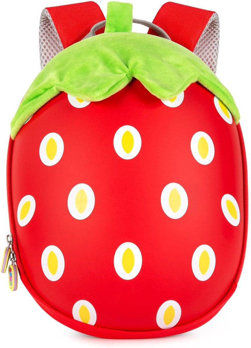 Boppi Tiny Trekker Kinderrugzak voor vakantie, reizen en kleuterschool, peutertas voor jongens en meisjes, 4 liter kleuterrugzak, Aardbei, One Size