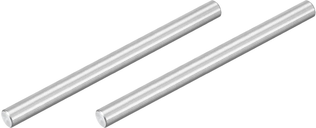 Centreerpenhouders, 2 stuks, 304 roestvrij staal, M8 x 100 mm, cilindrische penhouder, plankdrager, parallelle pen voor mechanische productie, industriële meubelinstallatie, zilver
