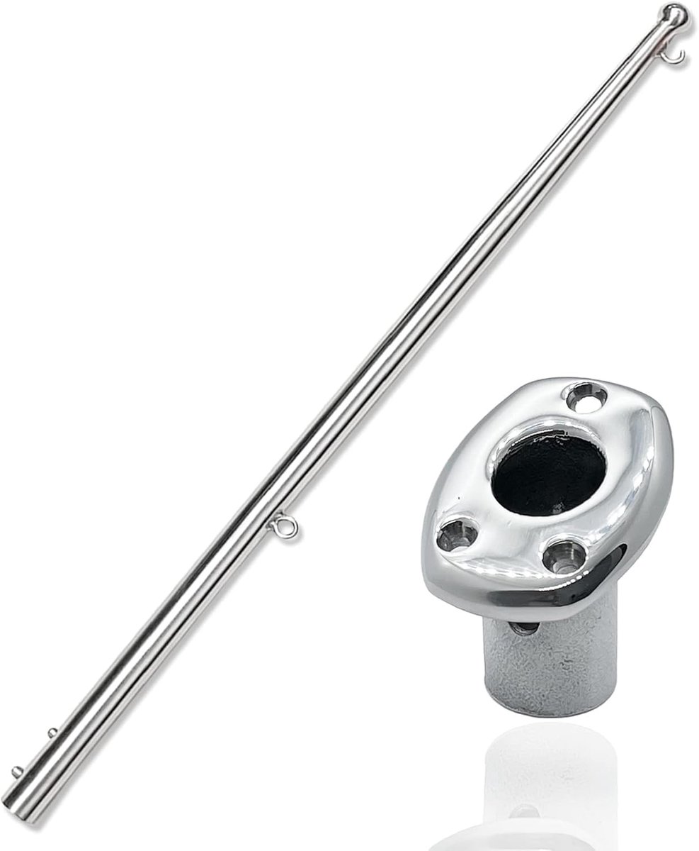 24 "Vlag Personeel Pole Deck Mount Base Socket Staaf Houder Beugel Kits, Marine 316 Roestvrij Staal voor Buis 3/4" in Dia Voorraad voor 12 tot 16" Vlag