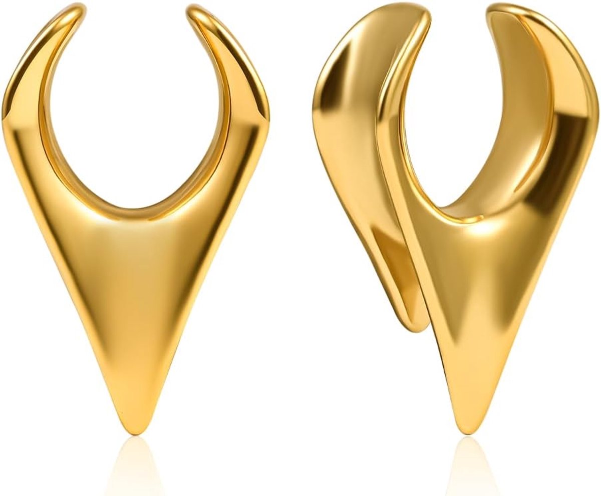 2 STKS Oordopjes Cool Bat Zadel Oordopjes Tunnels 316 Rvs Hypoallergene Oorbellen Meters Voor Oren Expander Body Piercing Sieraden