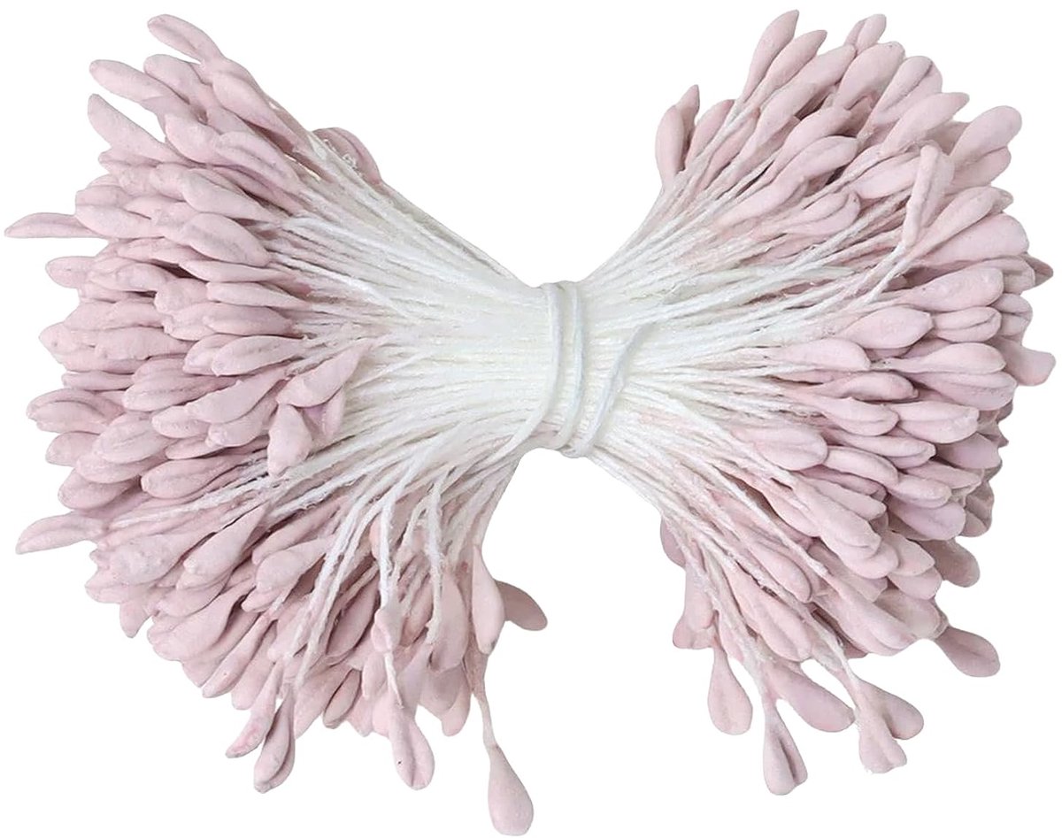 pijpenreiniger bloemen meeldraden kunstbloem meeldraad 350 stuks meeldraden voor bloemen dubbele koppen stamper 3mm om te knutselen tulp bloemenboeket pijpenreiniger bloemen (Roze Lila)