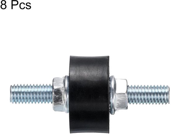 8 stuks isolatiehouders rubber M8 x 23 mm schroeven 30 x 15 mm mannelijke schokdemper trillingen verzinkt fittingen met cilindrische schroefdraad isolatoren anti-vibratie 16 stuks — afbeelding 4