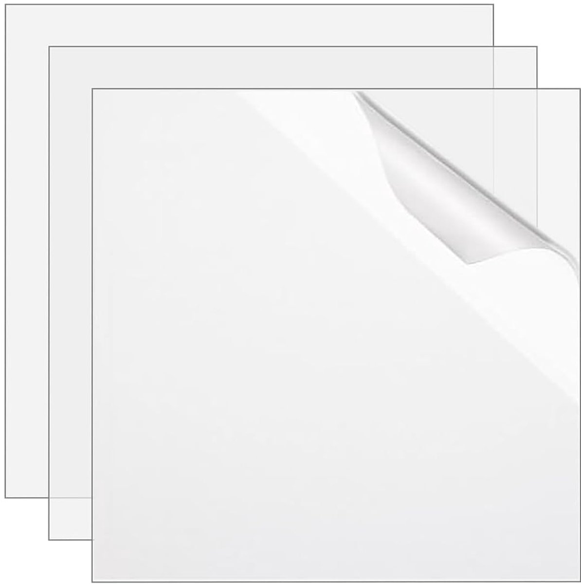 3-delige acrylplaat 30 x 30 cm vierkant, 3 mm acrylglasplaten acryl glashelder, transparante kunststof plaat voor fotolijst, schilderen, projecttentoonstelling, tafelstandaard