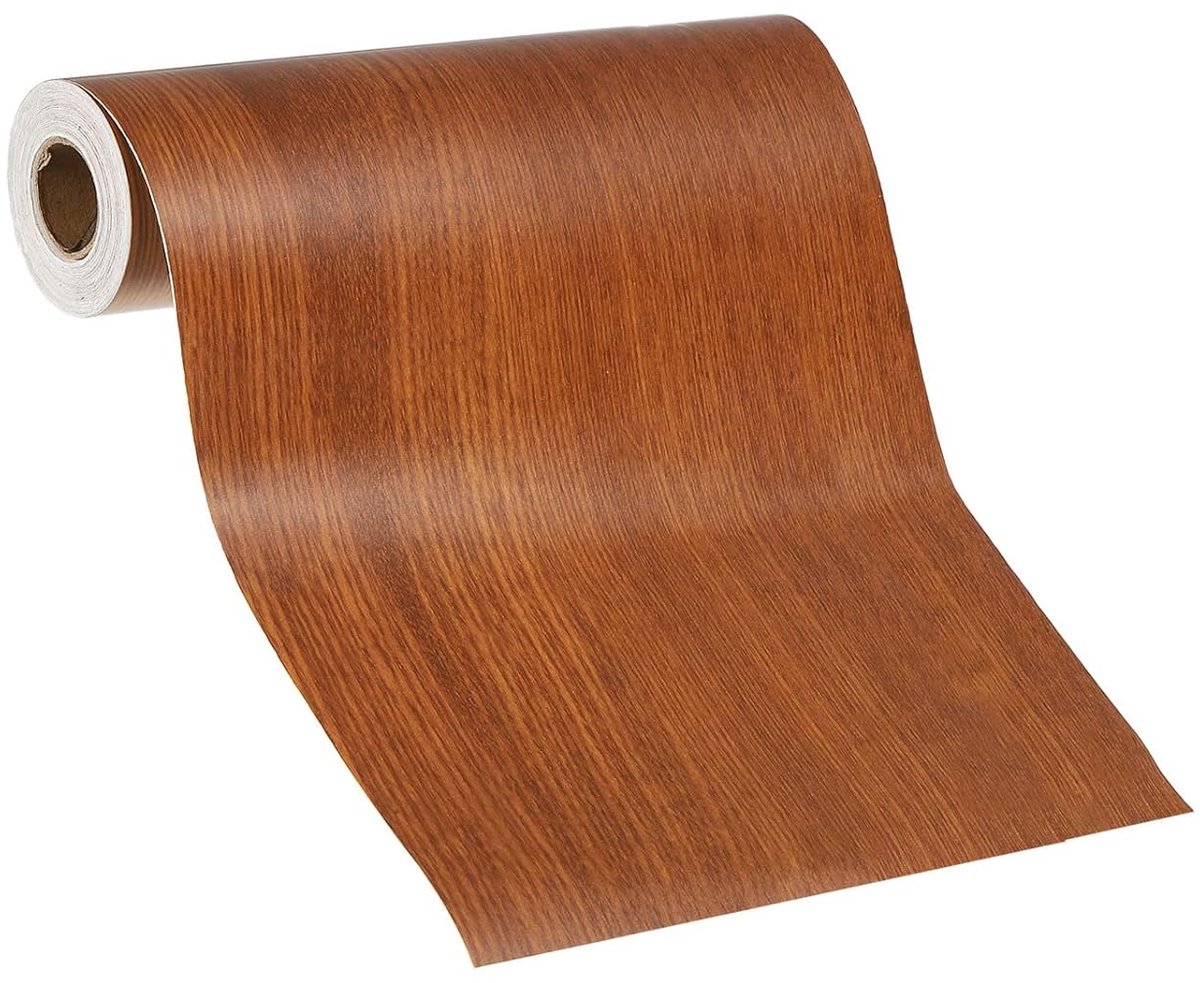 Plakfolie, hout, zelfklevend, 10 m x 200 mm, plakpapier voor meubels, hout, reparatiefolie, zelfklevend, effect voor vloeren, deuren, tafels, stoelen, kasten, teak