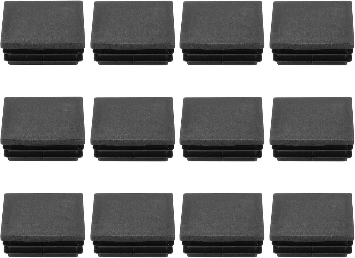 30 stuks 1,97 inch (50 mm) pluggen voor vierkante buizen, vierkante kunststof stoeldoppen diameter zwart, voor meubels, buizen, tafels, stoelen