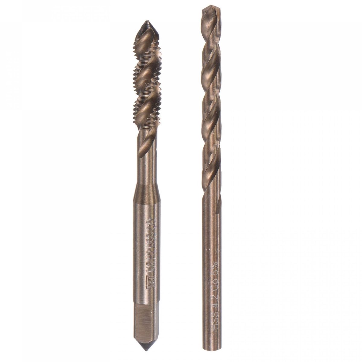 sourcing map M5 x 0,8 spiraaltap en 4,2 mm spiraalboorset metrisch M35 Kobalt snelstaal machine-schroefdraadboor voor roestvrij staal