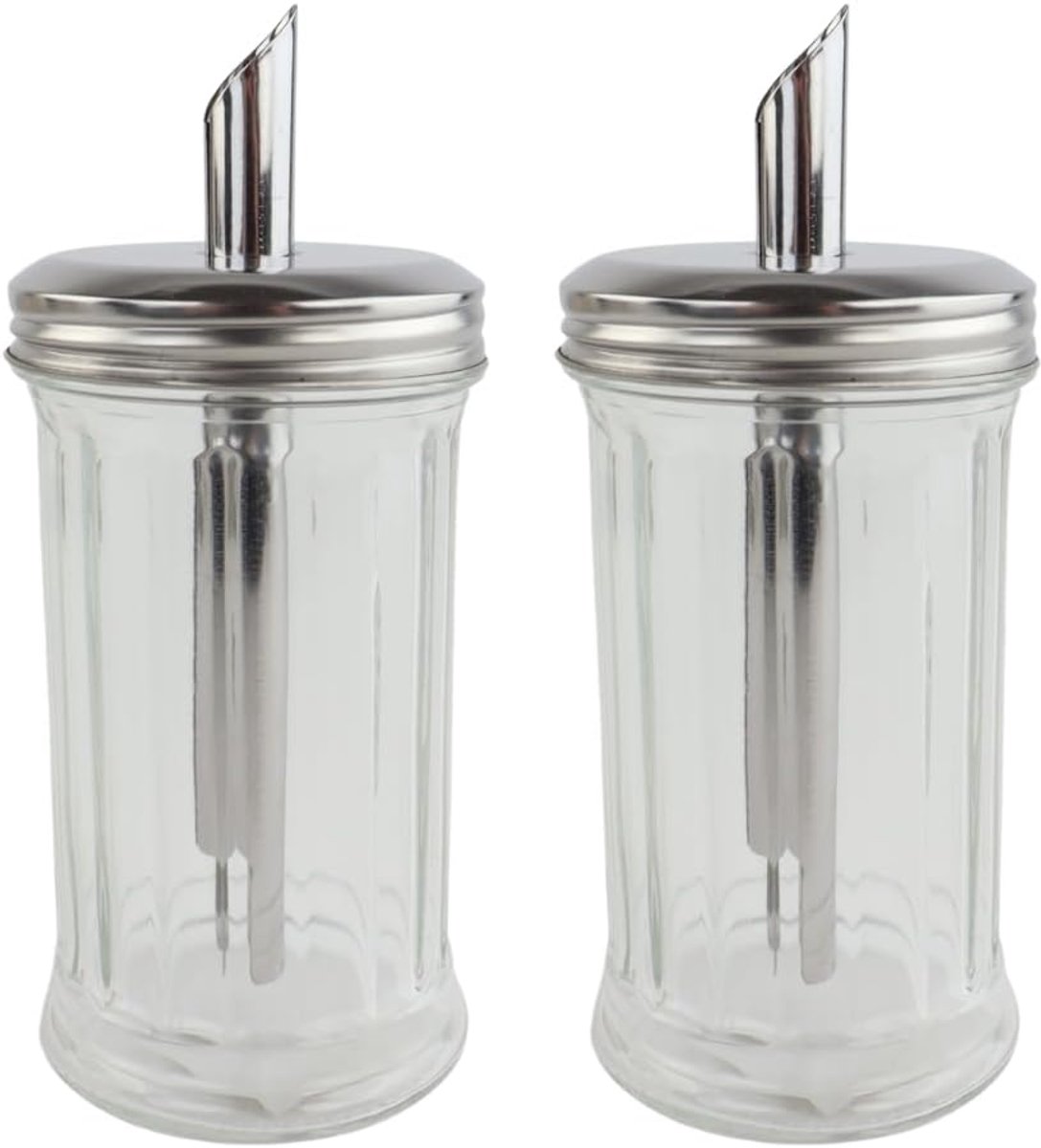 Suikerstrooier 300 ml - Glas - Set van 2 - Perfect voor een stevige dosis suiker - SnelShoppen