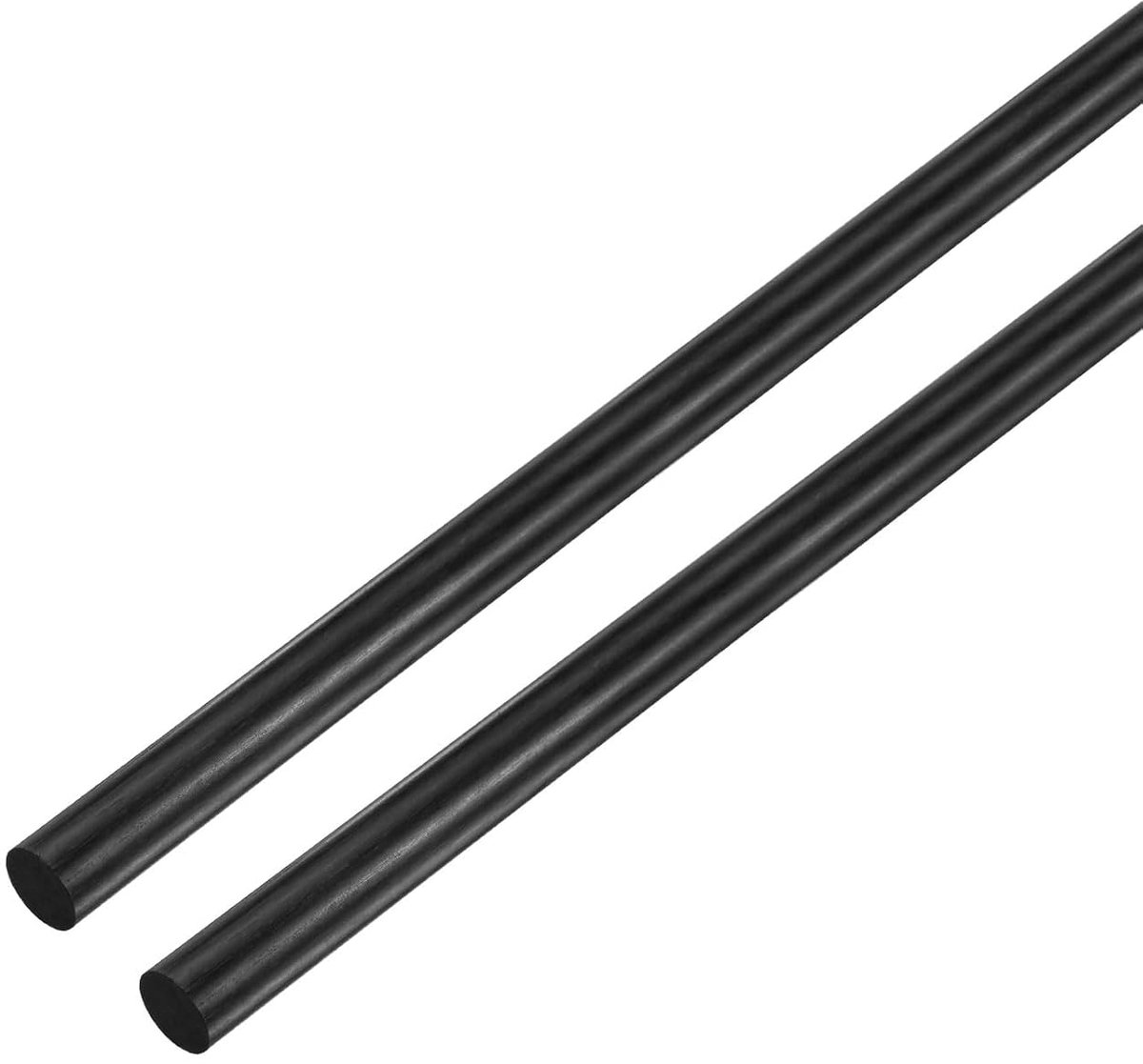 Koolstofvezelstangen, 2 stuks, lengte 100 mm, diameter 5 mm, stang van solide koolstofvezels, mat, voor RC vliegtuig/doe-het-zelf handwerk/quadcopter