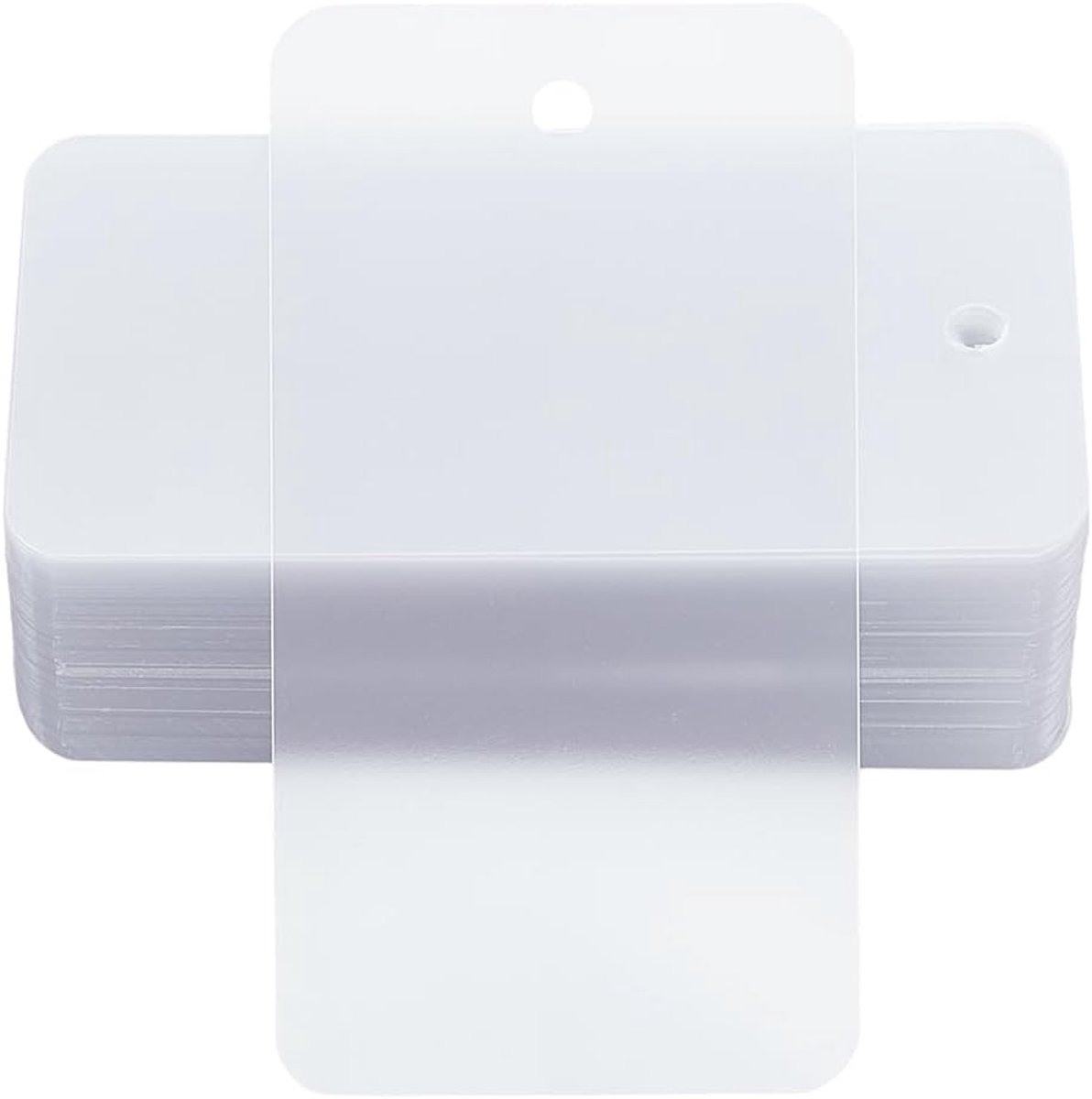 100 Stks 3,5 x 6,5 cm Clear Shipping Tags Waterdichte Plastic Tags PVC Blank Opknoping Labels Rechthoek Naam Identificatie Etikettering voor Identificeer Naam ID-kaarten Handtas Bagage