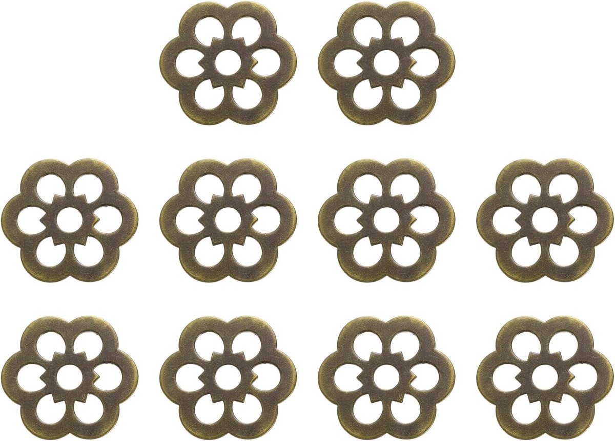 10 stuks achterplaten voor handgreep, 1,26 inch in pruimenbloesem, messing schijven voor klassieke meubels, afdichting voor laden, kasten en deuren (bronskleurig)