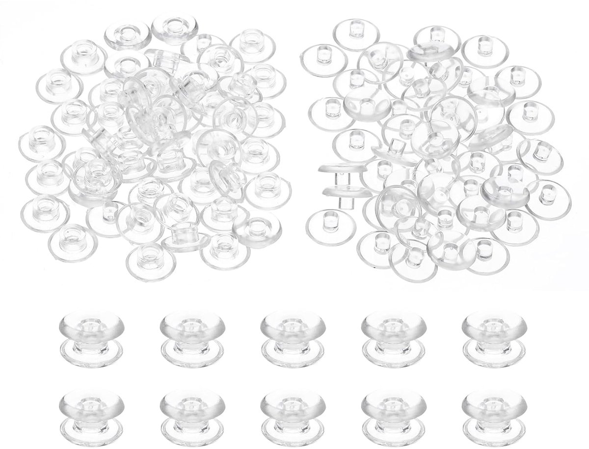 M5 x 3 mm kunststof bindpalen, 50 sets kunststof Chicago schroeven bindingsschroef klinknagels drukknop voor leer scrapbook fotoalbums, transparant