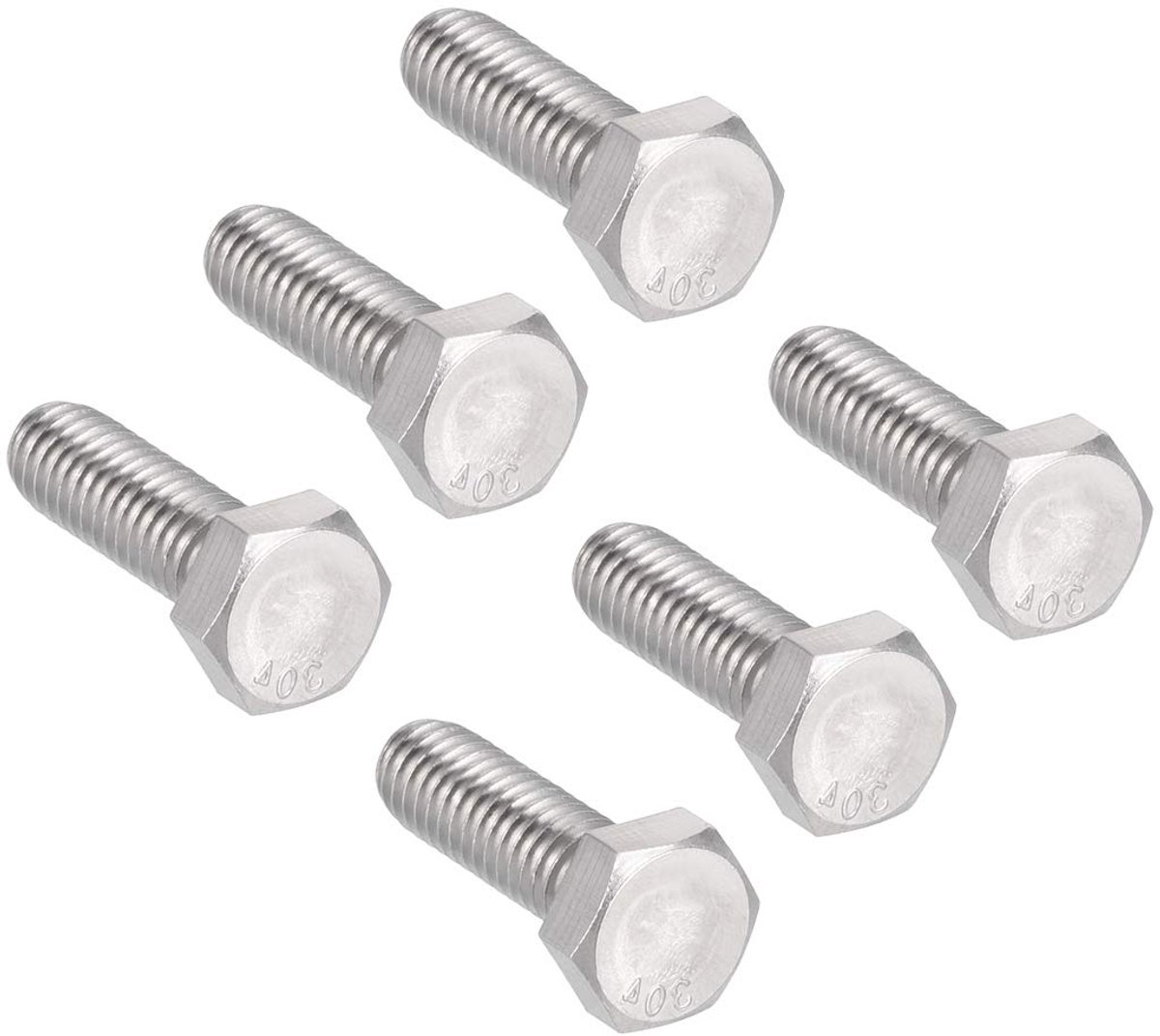 sourcing map 10 stuks. Zeskantschroef 304 roestvrij staal schroef bouten 5/16-18x 2-1/2" 5/16" x 1" 6pcs