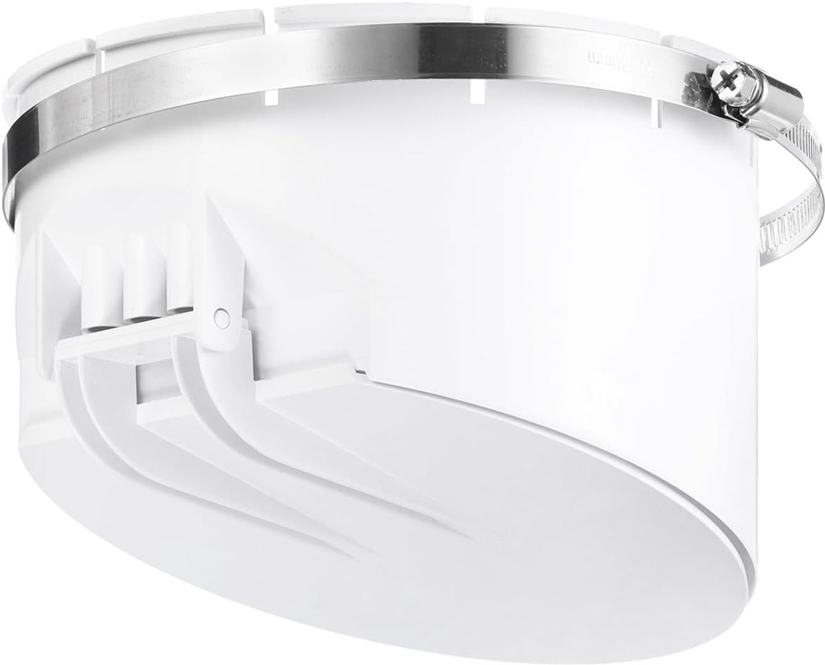 Terugslagklep van pvc, geurremmende kern voor horizontale buis 160 mm buitendiameter in tanks, wit