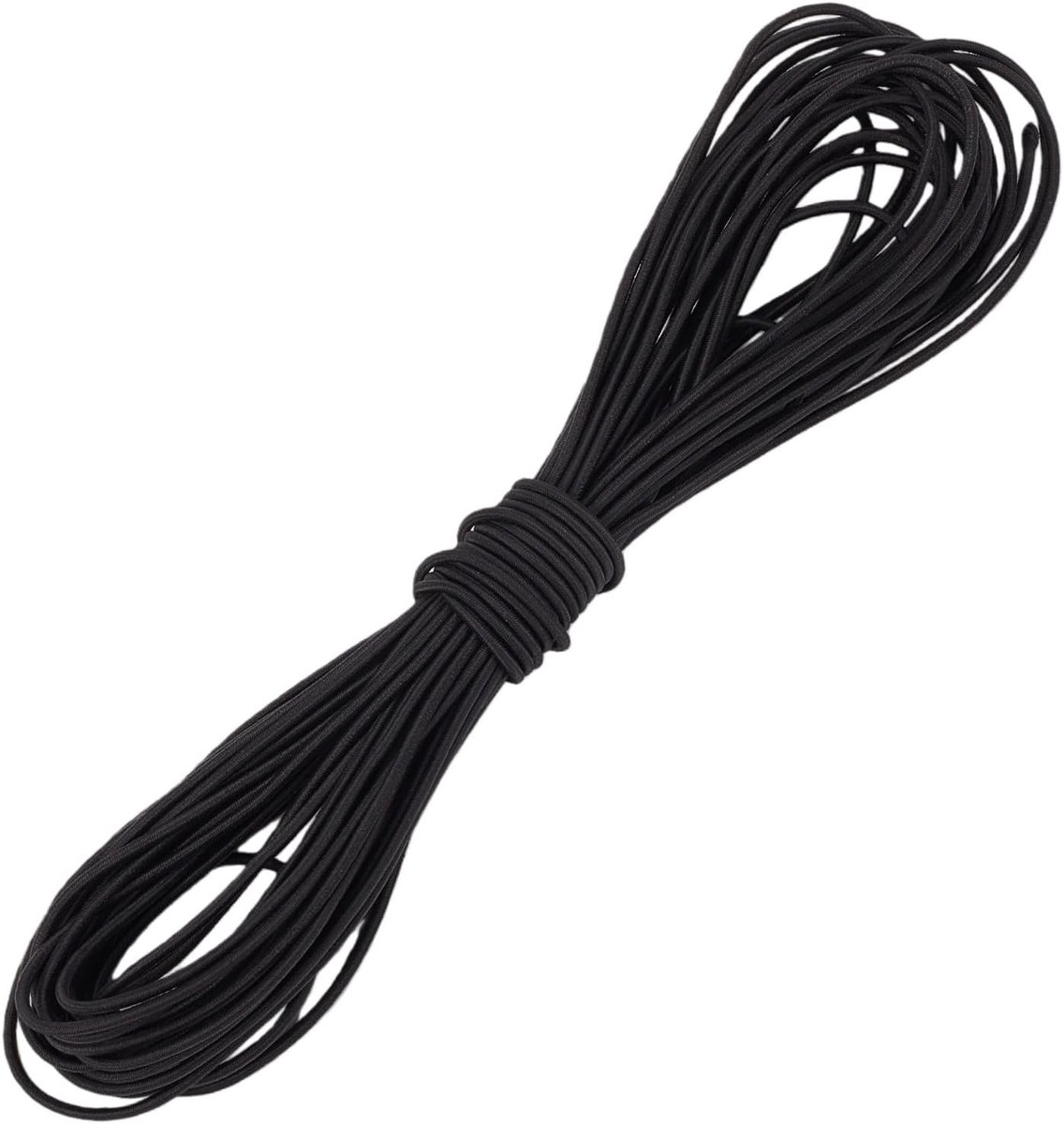 Zwarte elastische koorden, 2 mm x 36 voet elastische koordkoorden Heavy Duty Bungee Shock Cord, Paracord Bungee Stretch Touw voor DIY Naaien Camping Outdoor Activiteiten