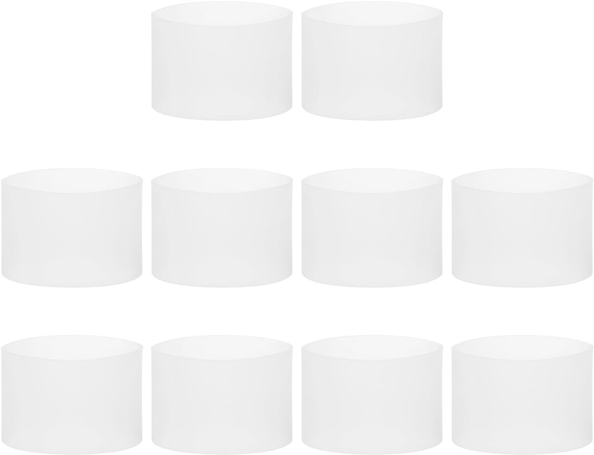 10 stuks rubberen strips van siliconen, antislip, 9,8 cm, plat, elastisch, voor boeken, vallen, kunst, verpakkingspapier, koorden, wit