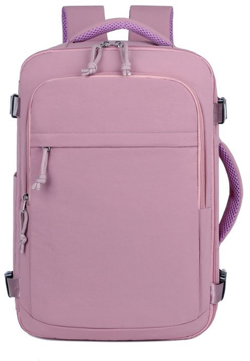 Reisrugzak voor handbagage – Geschikt als handbagage – Geschikt voor reizen en dagelijks gebruik – Rugzak voor dames en heren – 40x30x20 cm – Unisex – Roze