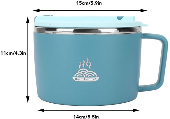 Instant noedelskom 1200 ml - roestvrij staal - met deksel - ideaal voor ramen en soep - ShopVlot — afbeelding 2