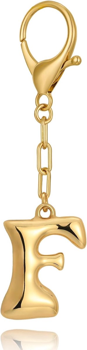 Dames, chunky goudkleurige bubbelletter, stijlvolle tas- en handtasbedel, gepersonaliseerde sleutelhanger, accessoire