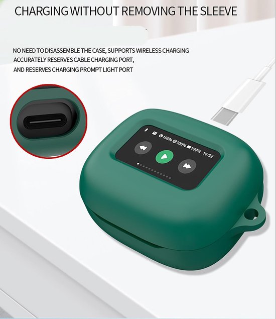 Hoesjes compatibel met JBL Live Beam 3, siliconen hoes, lichtgewicht, schokbestendig, draagbaar, legergroen — afbeelding 5