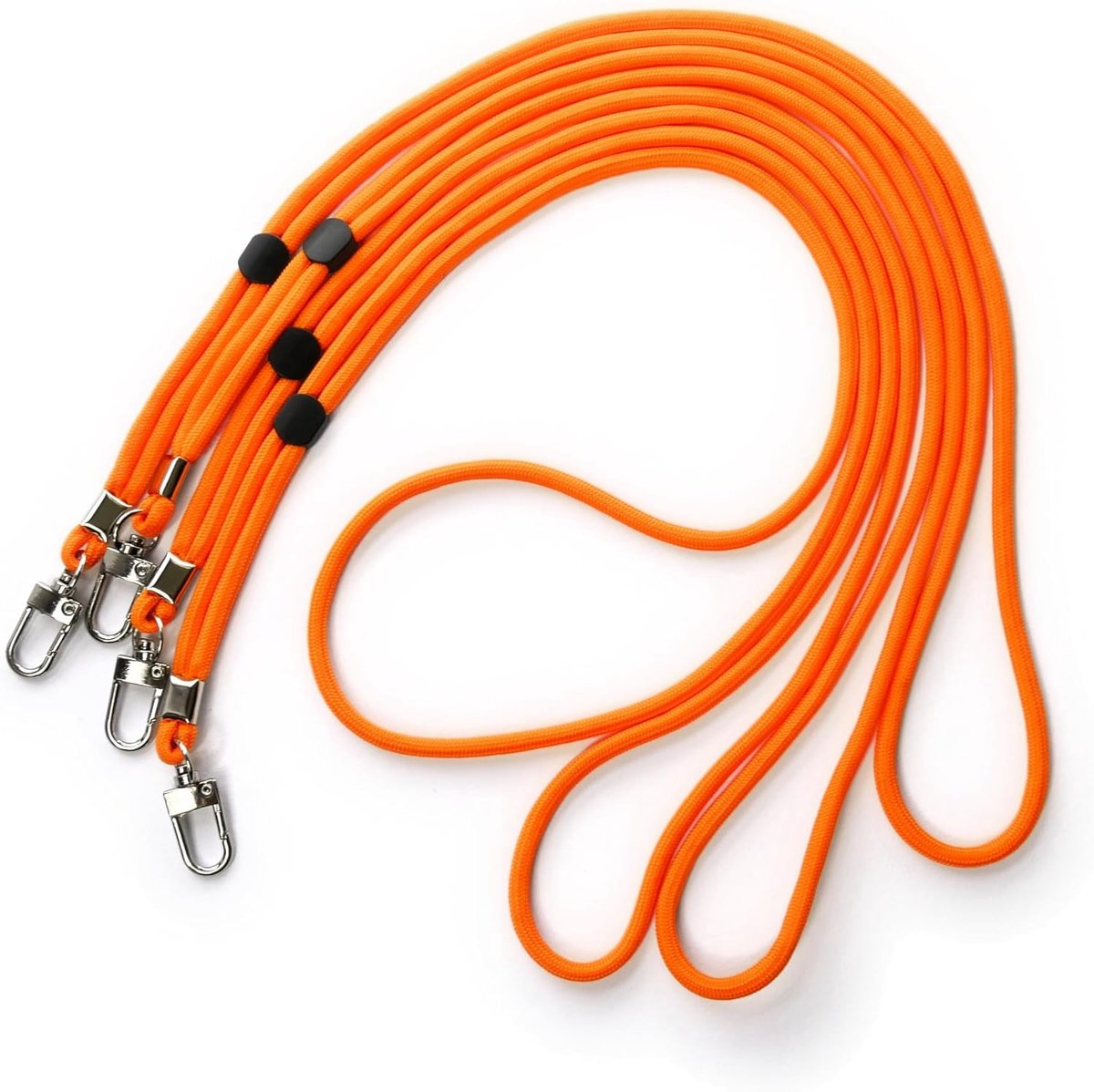 Draagbanden met Karabijn - Lanyards Sleutelkoord - Veilig Dragen - Verstelbare Lengte - 4 Stuks - Neon Oranje