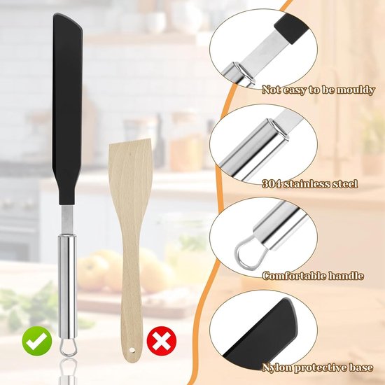 3 stuks pannenkoekenverdeler, roestvrij staal, pannenkoekenspatel, kookkwast en pannenkoeken, deegverdeler, T-vorm voor pannenkoekenmaker, accessoires, keuken, bakken, koken bakgereedschap — afbeelding 2